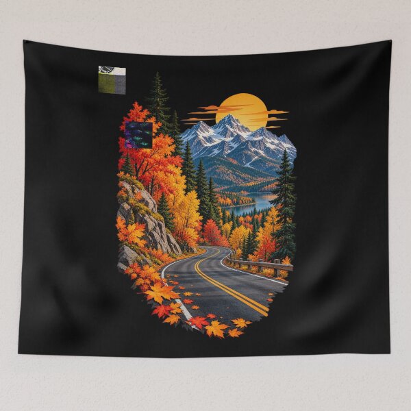 Item preview, Autumn Mountain Road Scenic Fall Landscape designed and sold by RockitBaby.