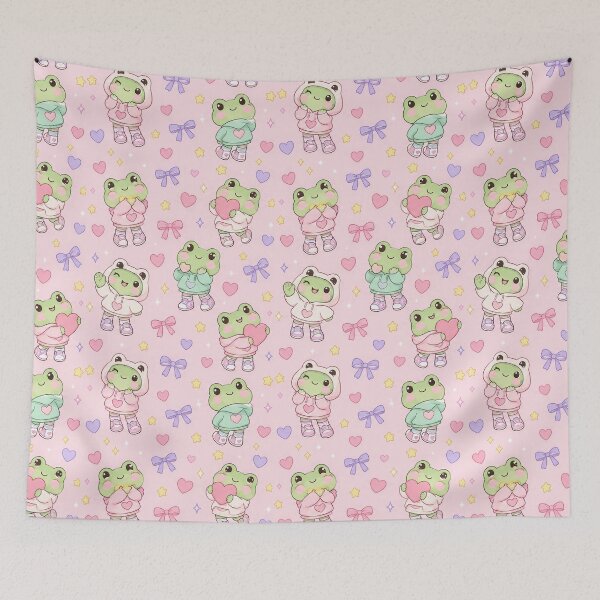 Item preview, Kawaii Frog Heart Hoodie Pattern designed and sold by Soft Berry Studio.