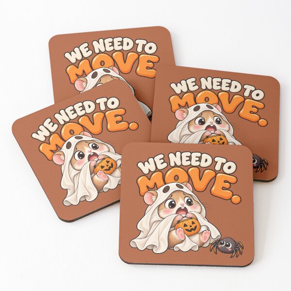 Item preview, We Need to Move – Funny Ghost Hamster Halloween designed and sold by HO•Designs.