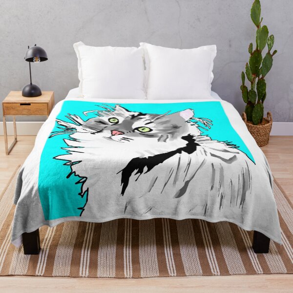Item preview, Hand-Drawn Cat Art Fluffy British Longhair Bella designed and sold by Najomiartstudio.