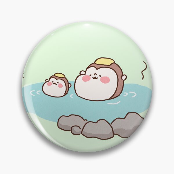 Item preview, Monkey Parent and Child Relaxing in Hot Spring designed and sold by Chunu Doodles.