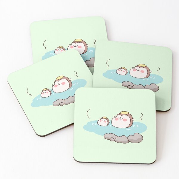 Item preview, Monkey Parent and Child Relaxing in Hot Spring designed and sold by Chunu Doodles.
