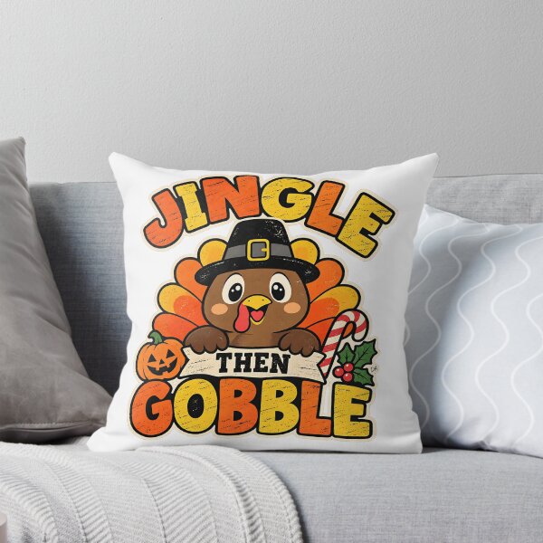 Item preview, Jingle Then Gobble Thanksgiving Christmas Turkey Mashup Art designed and sold by DesignArtist.ia.