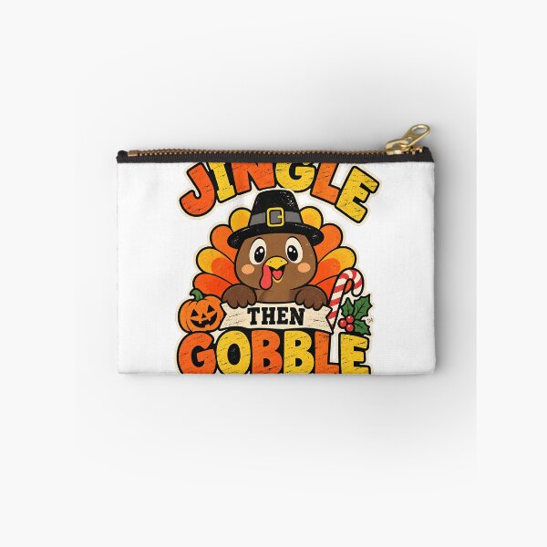 Item preview, Jingle Then Gobble Thanksgiving Christmas Turkey Mashup Art designed and sold by DesignArtist.ia.