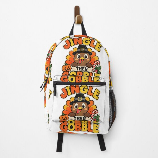 Item preview, Jingle Then Gobble Thanksgiving Christmas Turkey Mashup Art designed and sold by DesignArtist.ia.