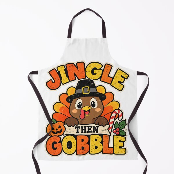 Item preview, Jingle Then Gobble Thanksgiving Christmas Turkey Mashup Art designed and sold by DesignArtist.ia.