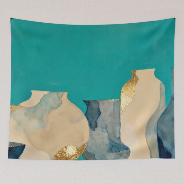 Item preview, Elegant gold and blue vases designed and sold by paulrommer.