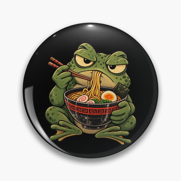 Item preview, Grumpy Frog Eating Ramen Japanese Style designed and sold by DarkRelicStudio.