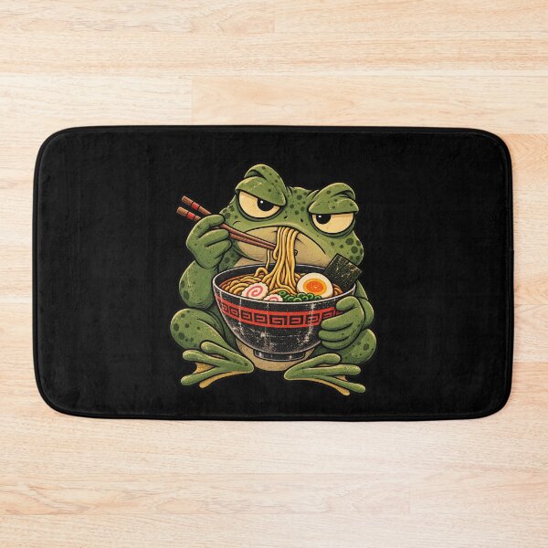 Item preview, Grumpy Frog Eating Ramen Japanese Style designed and sold by DarkRelicStudio.