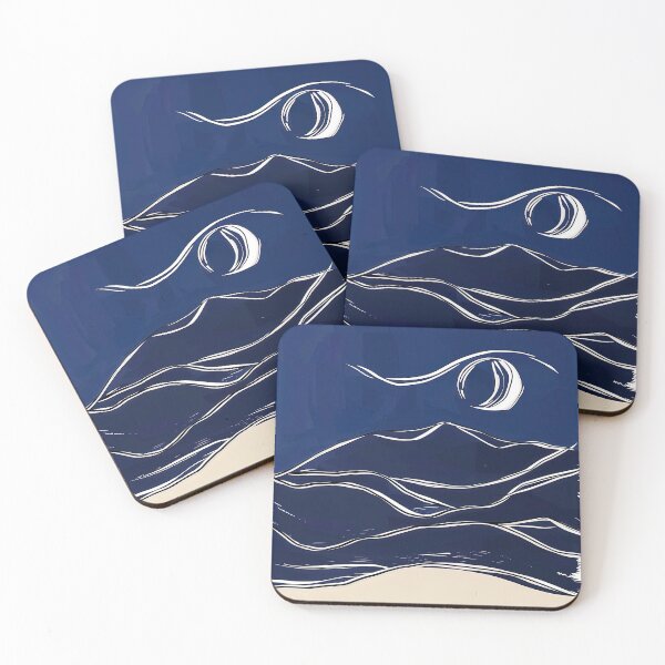 Item preview, Desert dunes - Blue Abstract Art designed and sold by shadow-bloom.