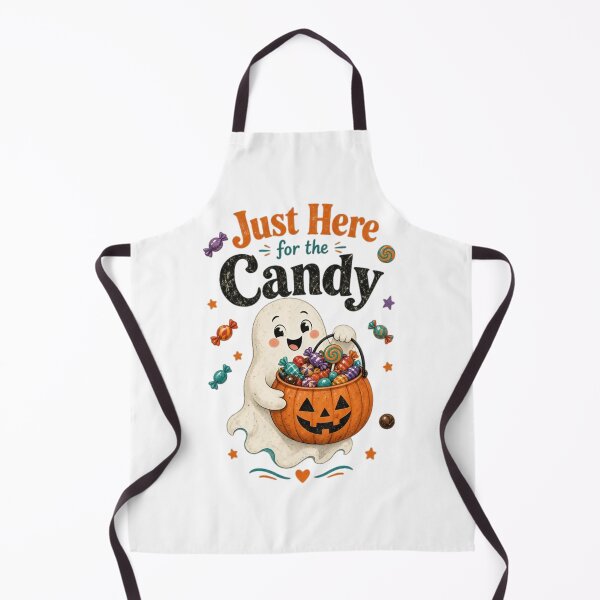 Item preview, Just Here for the Candy, Cute Halloween Ghost Pumpkin Candy designed and sold by NRcollections24.