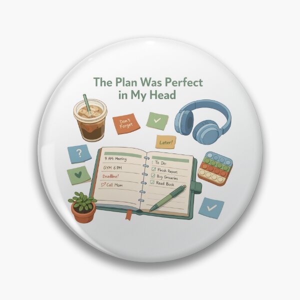 Item preview, The Plan Was Perfect In My Head - Lo-Fi ADHD Desk Art designed and sold by VOOCOLLECTION.
