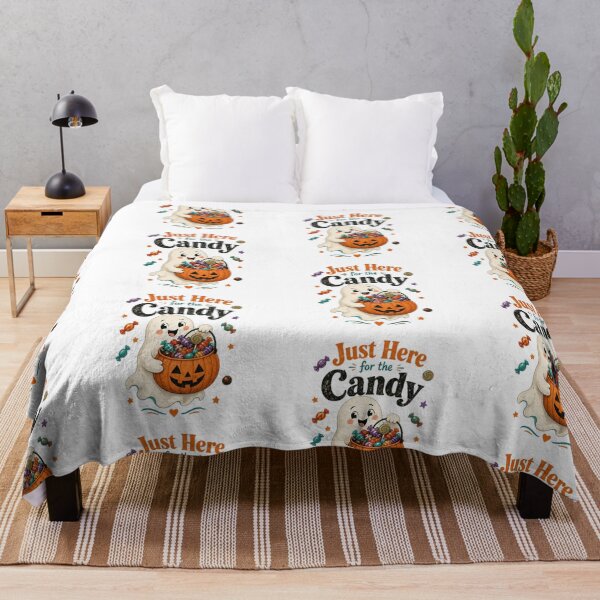 Item preview, Just Here for the Candy, Cute Halloween Ghost Pumpkin Candy designed and sold by NRcollections24.