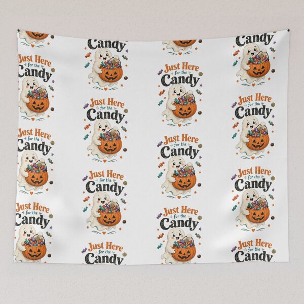 Item preview, Just Here for the Candy, Cute Halloween Ghost Pumpkin Candy designed and sold by NRcollections24.
