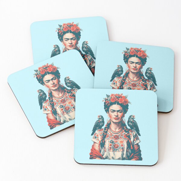 Item preview, Frida Kahlo Parrots with Floral Sunflowers designed and sold by TeeARTHY.