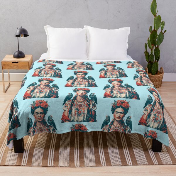 Item preview, Frida Kahlo Parrots with Floral Sunflowers designed and sold by TeeARTHY.