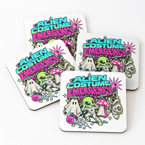 Item preview, Alien Costume Emergency Halloween Illustration designed and sold by ODDLUME CLUB.