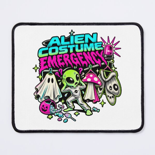 Item preview, Alien Costume Emergency Halloween Illustration designed and sold by ODDLUME CLUB.