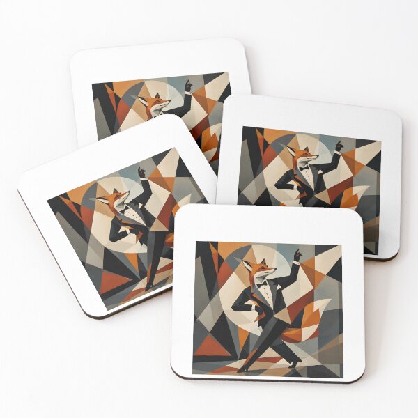 Item preview, Dapper Fox – Geometric Tuxedo Portrait designed and sold by ANITYSTORES.