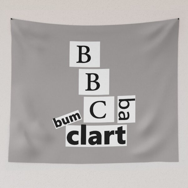 Item preview, BBC Bum Ba Clart Logo Parody T-Shirt-47 designed and sold by BerlynnQuinton.