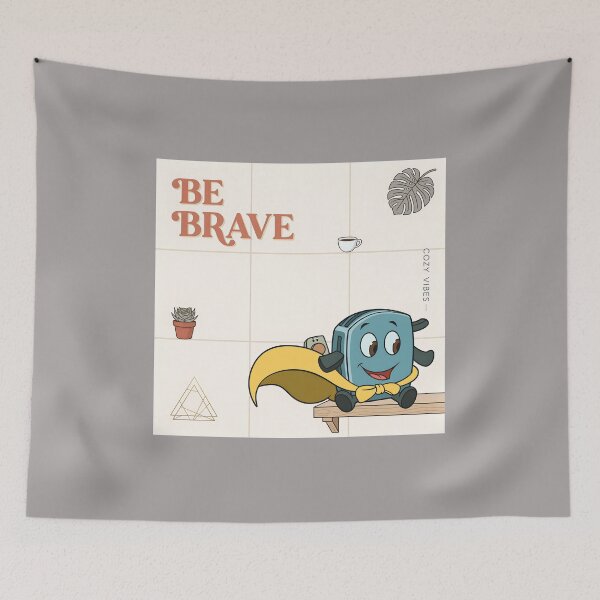 Item preview, Be Brave Flying Toaster Superhero Cartoon-25th designed and sold by BerlynnQuinton.