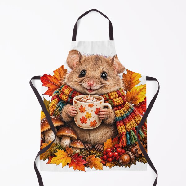 Item preview, Cozy Autumn Field Mouse with Hot Chocolate Mug designed and sold by Surviving Monday Club.
