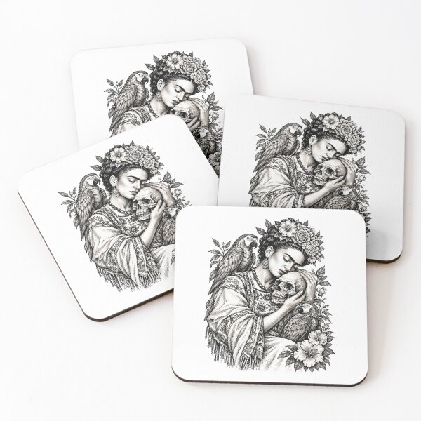 Item preview,  Frida Kahlo Parrots and Skull designed and sold by TeeARTHY.