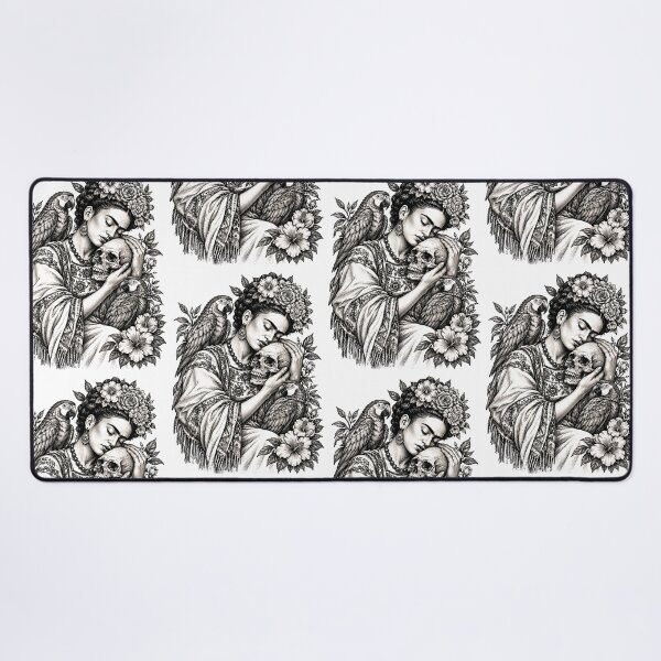 Item preview, Frida Kahlo Parrots and Skull designed and sold by TeeARTHY.
