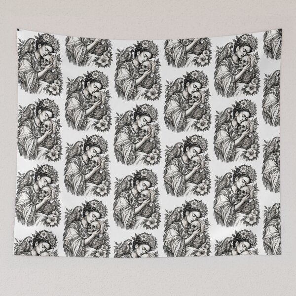 Item preview,  Frida Kahlo Parrots and Skull designed and sold by TeeARTHY.