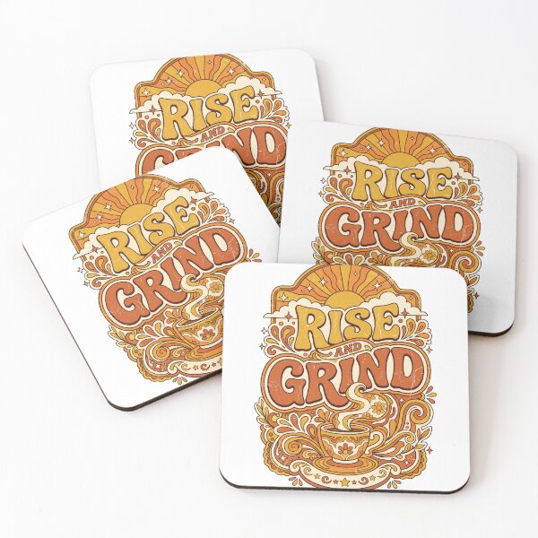 Item preview, Rise and Grind Funny Coffee Morning Retro Design designed and sold by Mellow Doodle Co..