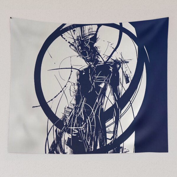 Item preview, Destroyer god - Blue Abstract Art designed and sold by shadow-bloom.