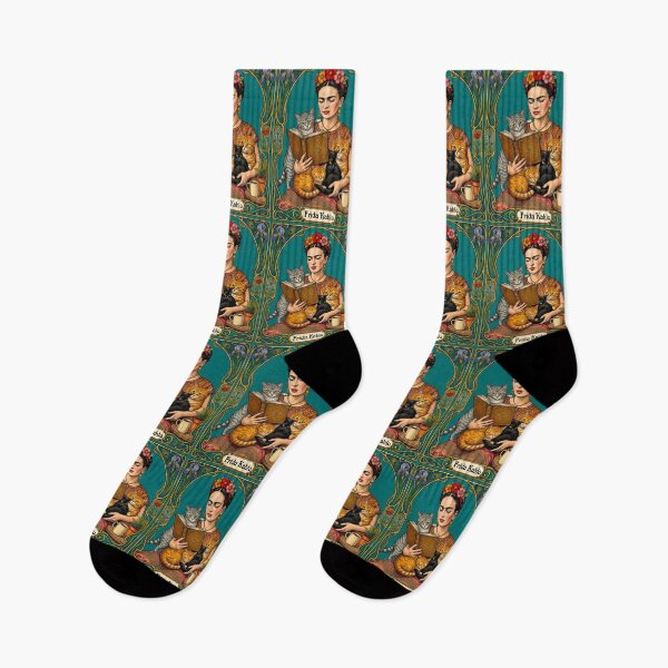 Item preview, Frida Kahlo Cat Reader Art Nouveau designed and sold by TeeARTHY.