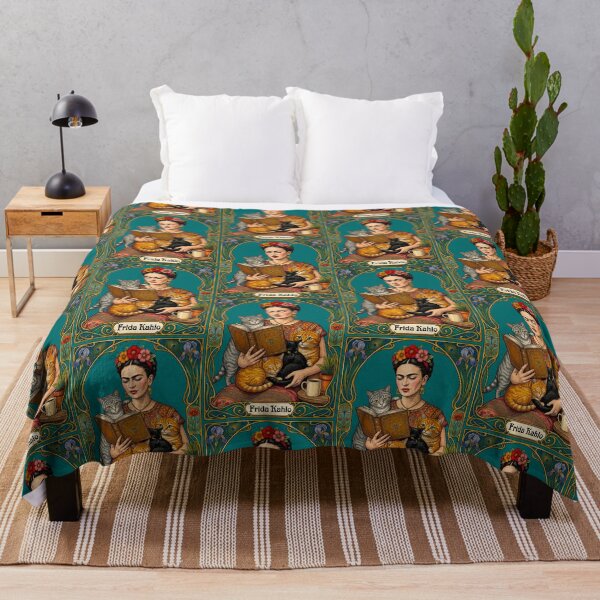 Item preview, Frida Kahlo Cat Reader Art Nouveau designed and sold by TeeARTHY.