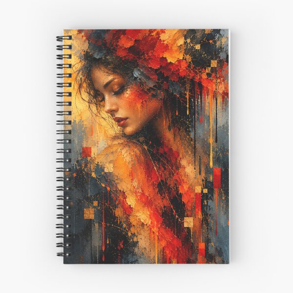Item preview, Crimson Solitude Abstract Portrait Red And Gold Fine Art Print designed and sold by Joey Santiago.