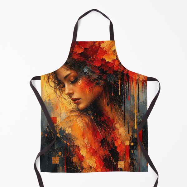 Item preview, Crimson Solitude Abstract Portrait Red And Gold Fine Art Print designed and sold by Joey Santiago.