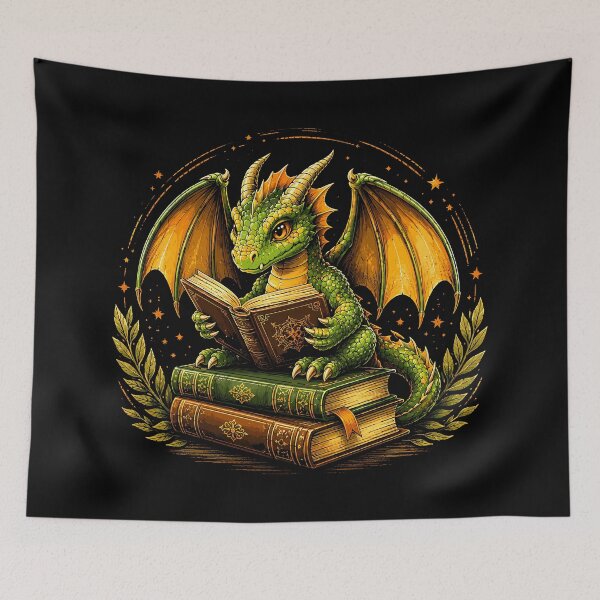 Item preview, Book Dragon Funny Reading Dragon Book Lover designed and sold by roni-harbor.