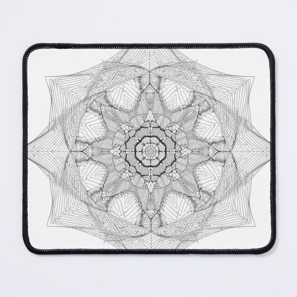 Item preview, Intricate Geometric Abstract Fractal Art (oswa: Complex Fractal Star Line Art Design) designed and sold by Lespribos .