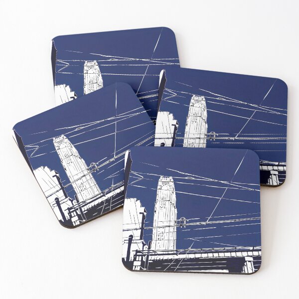 Item preview, Detroit, USA - Blue Abstract Art designed and sold by shadow-bloom.
