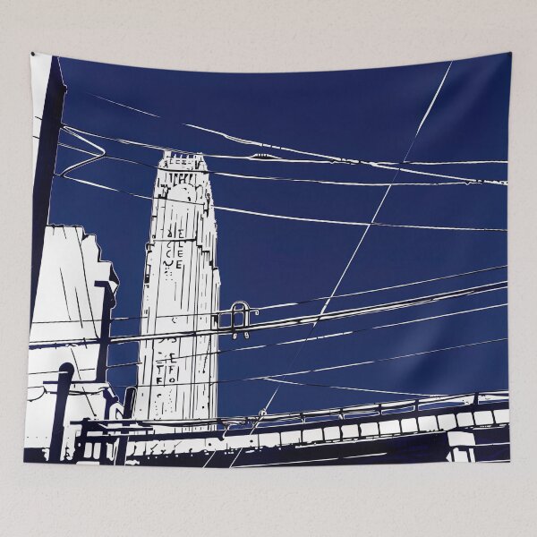Item preview, Detroit, USA - Blue Abstract Art designed and sold by shadow-bloom.