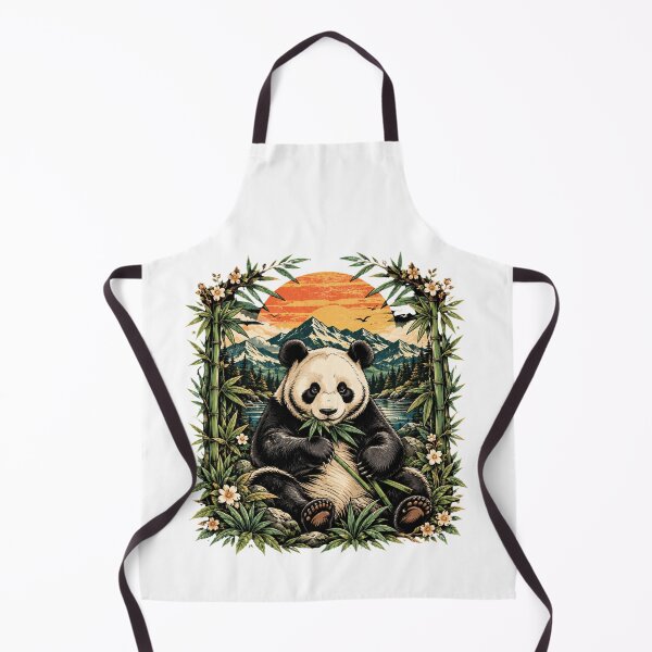 Item preview, Giant Panda Bamboo Sunset Mountain Vintage Art designed and sold by DariaOltes.