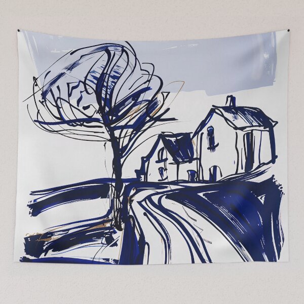 Item preview, Devonshire, UK - Blue Abstract Art designed and sold by shadow-bloom.