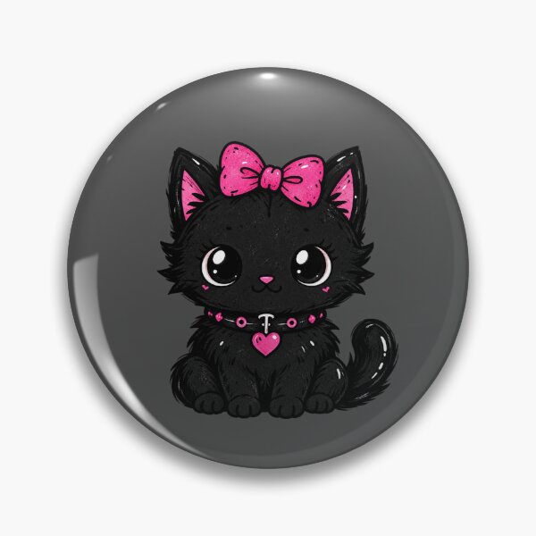 Item preview, Cute Black Cat with Pink Bow designed and sold by stickoala.