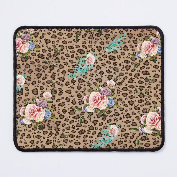 Item preview, Leopard cheetah flower roses leather skin pattern background, designed and sold by JrNergal.