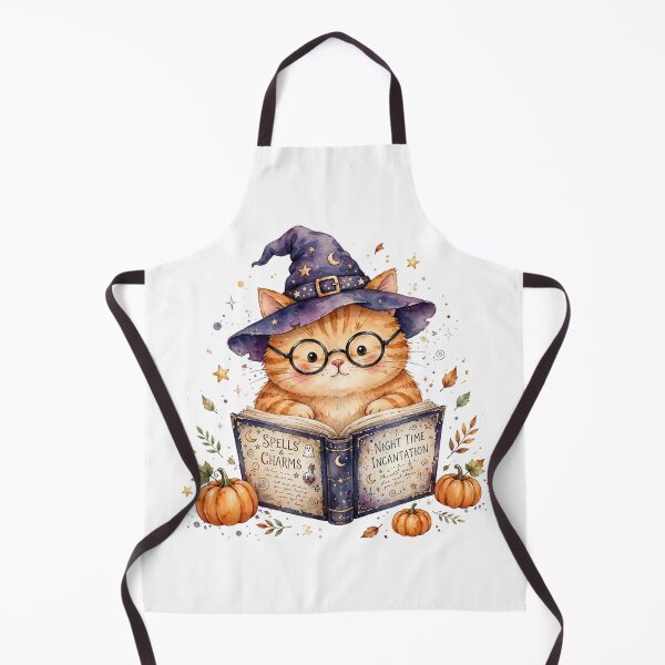 Item preview, Halloween Witch Cat Reading Spells & Charms - Spooky Bookish Cat designed and sold by Fatma Creates.