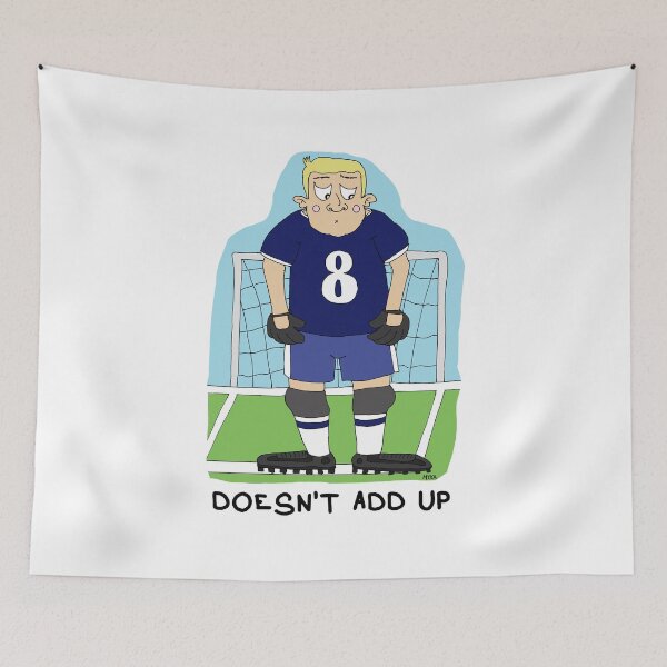 Item preview, Doesn’t Add Up Sticker | Funny Big Goalkeeper Soccer Meme designed and sold by MyxaART.