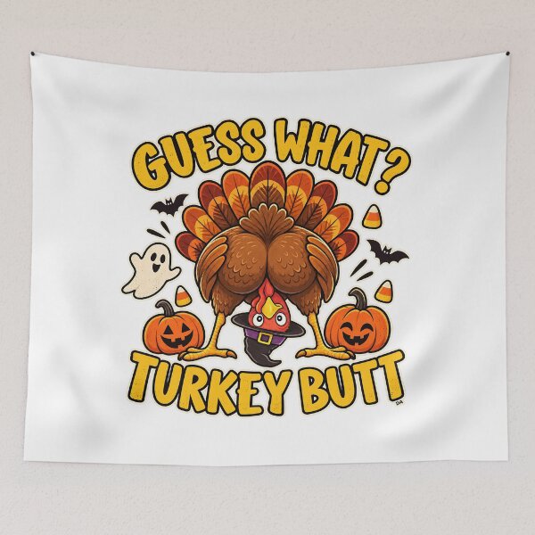 Item preview, Guess What Turkey Butt Funny Halloween Thanksgiving Mashup Art designed and sold by DesignArtist.ia.