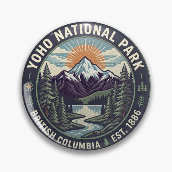 Item preview, Retro Vintage Yoho National Park Outdoor Badge Illustration designed and sold by GabeMountainArt.