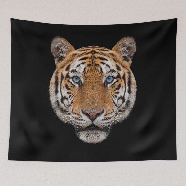 Item preview, Tiger Face Portrait Blue Eyes Big Cat Wild Art designed and sold by cabana.space.