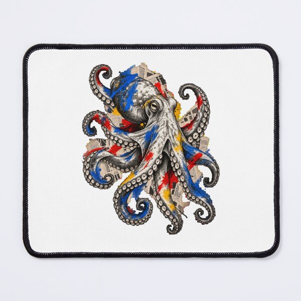 Item preview, Majestic Octopus Among Ink, Cutouts, and Chromatic Currents designed and sold by Honu2025.