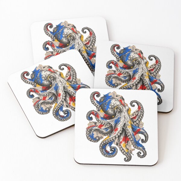 Item preview, Majestic Octopus Among Ink, Cutouts, and Chromatic Currents designed and sold by Honu2025.
